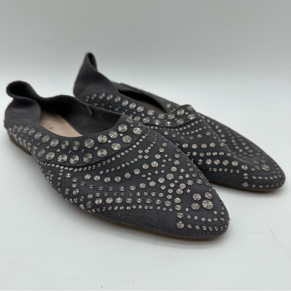 CECELIA NEW YORK Mojito Studded Gray Suede Convertible Flats